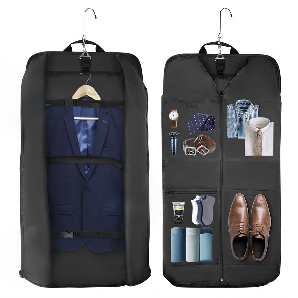 Water-resistant Foldable Garment Bag for Travel with Hanger Detachable Shoulder Strap