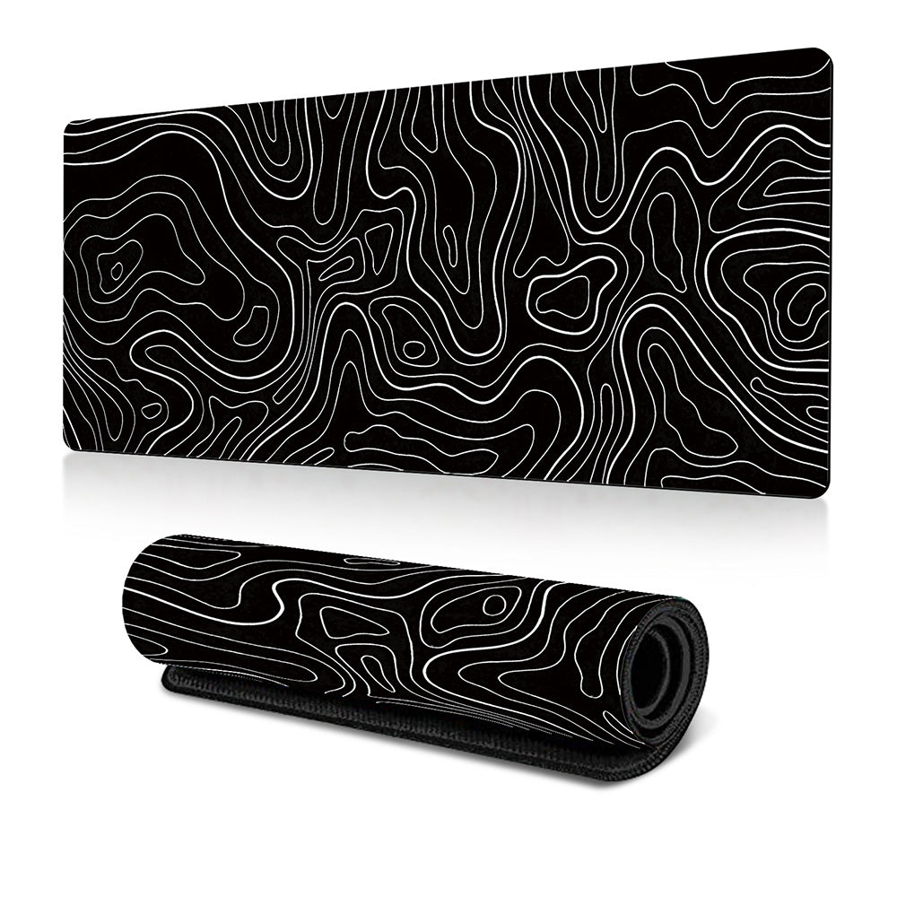 Keyboard Mouse Pad with Smooth Cloth Surface and Non-Slip Rubber Bottom for Office and Gaming Use-Black