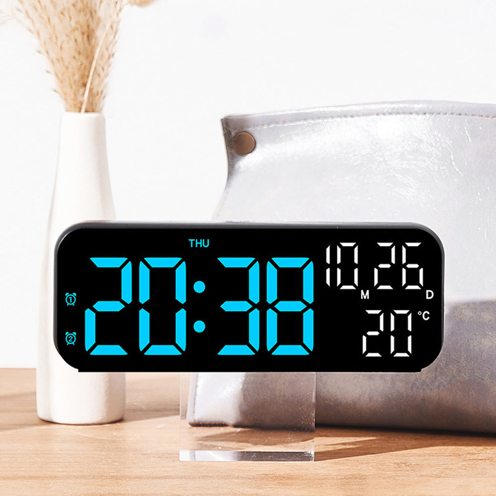 LED Digital Clock with Temperature Humidity Display for Bedroom