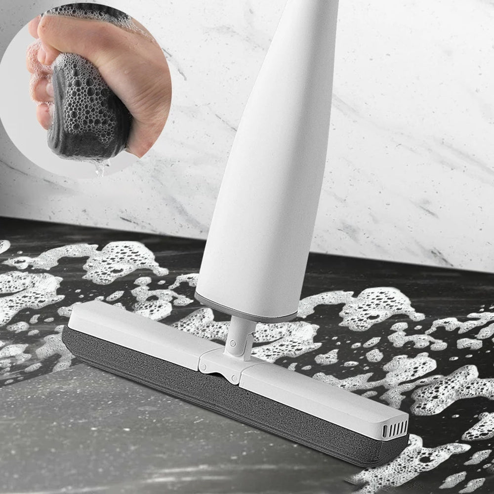 Self-Wringing Mop with 2 Replaceable Sponge Mop Heads