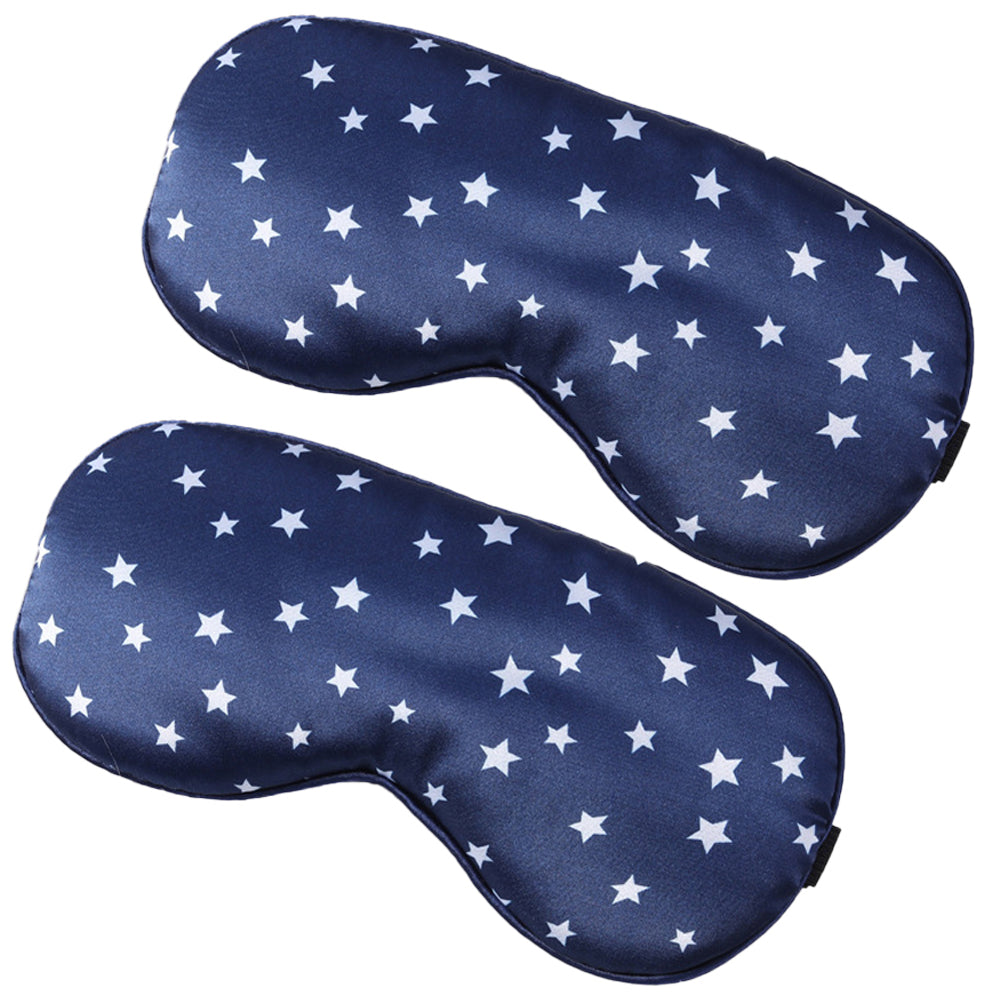 2Pcs Pure Mulberry Silk Travel Sleeping Mask with Adjustable Strap