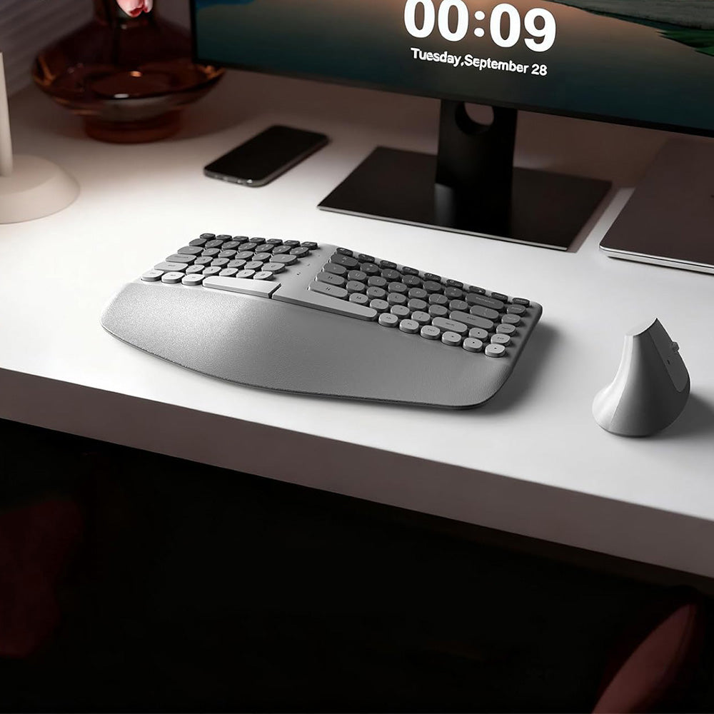 2.4G Wireless Keyboard and Mouse Set with Ergonomic Design 84 Key Keyboard and 6 Button Mouse