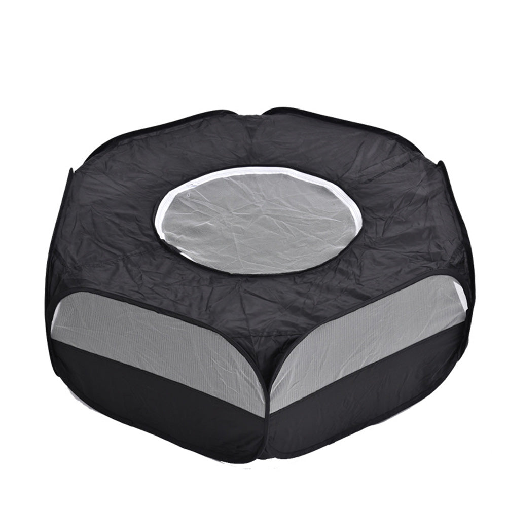 Portable Pop Up Small Animal Playpen with Clear Panels and Top Cover