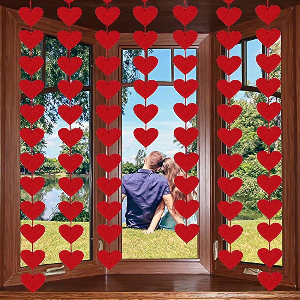 Felt Heart Garland Banner Decoration for Valentine's Weddings & Parties
