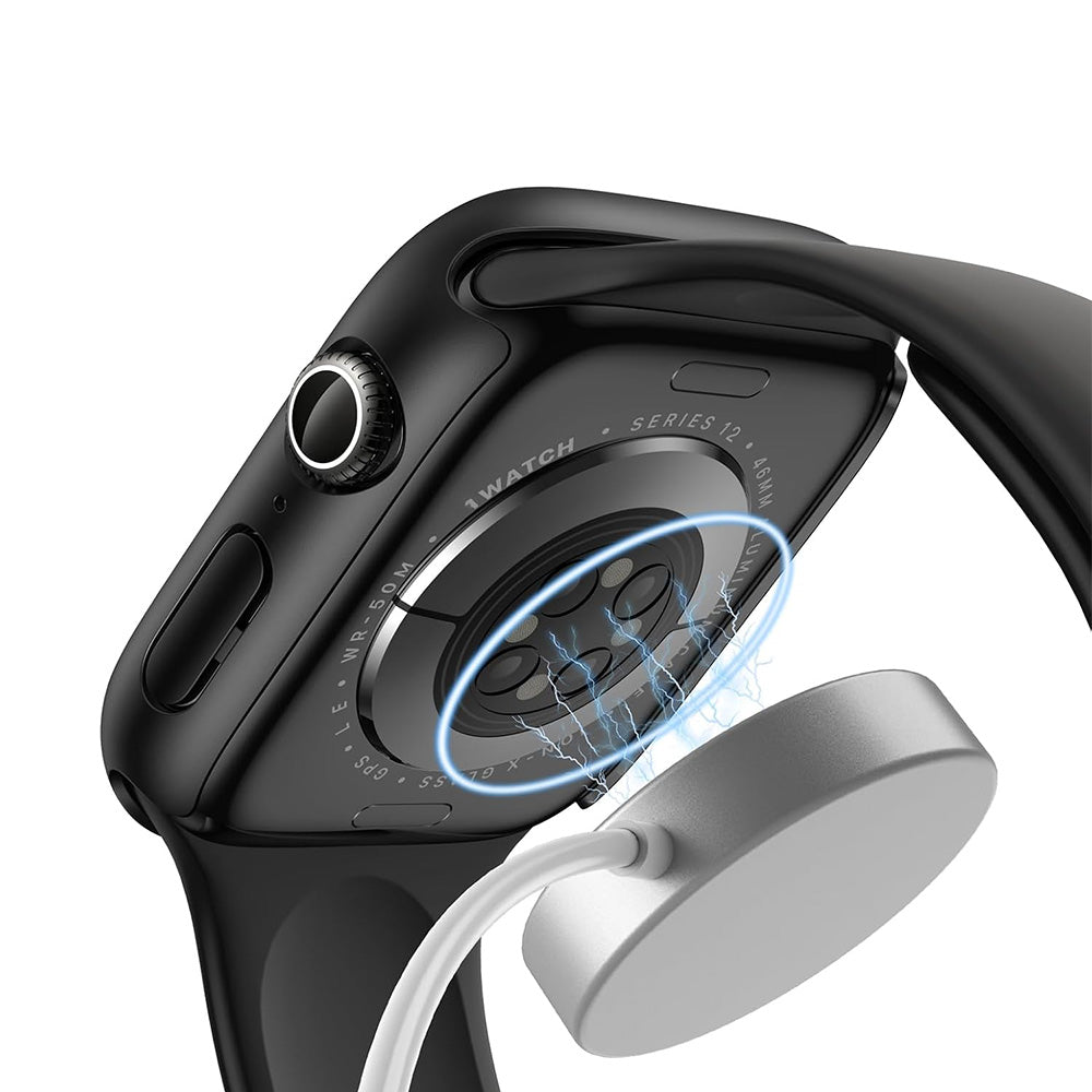 2 Piece Case and Screen Protector Set for Apple Watch Series 12-Black