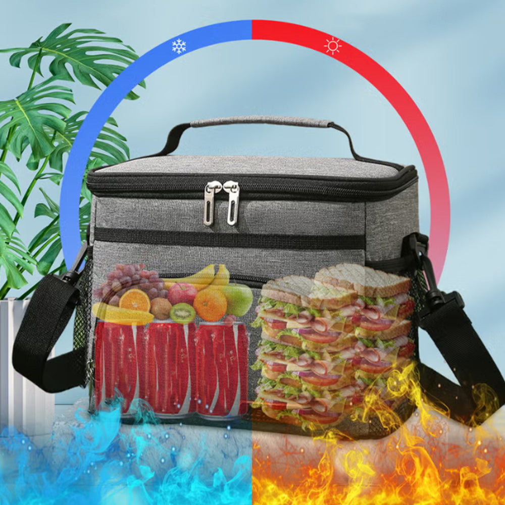 Insulated Lunch Box for Men Women Leak-Proof Cooler Lunch Bag with 4 Pockets