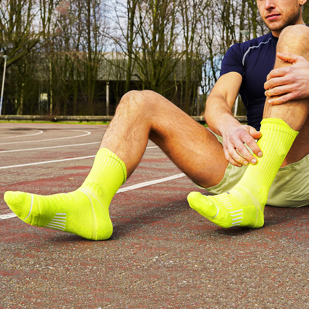 5 Pair Cushion Crew Socks Running Socks for Hiking Basketball