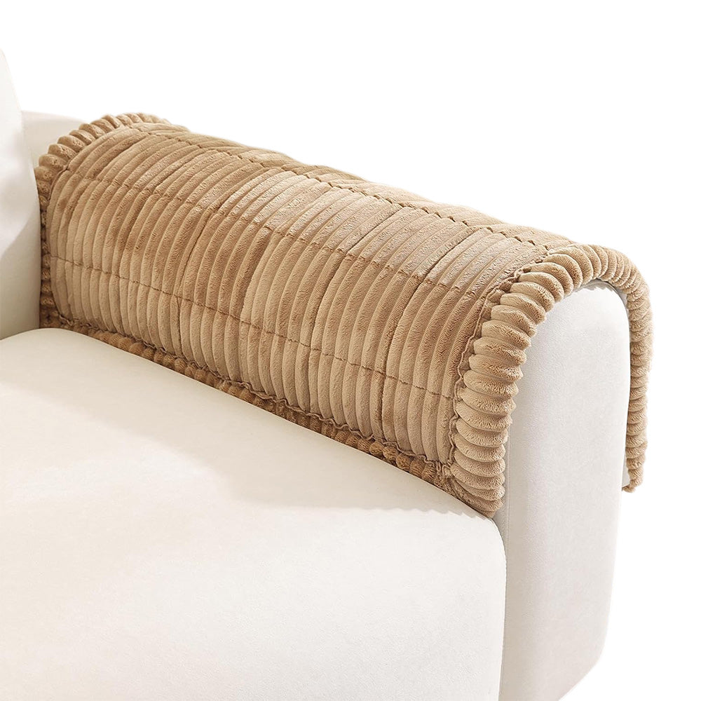 Sofa Armrest Cover Winter Thick Flannel Armchair Pad
