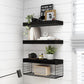 3 Tier Bathroom Shelf Wall Mounted Floating Shelf with Storage Basket