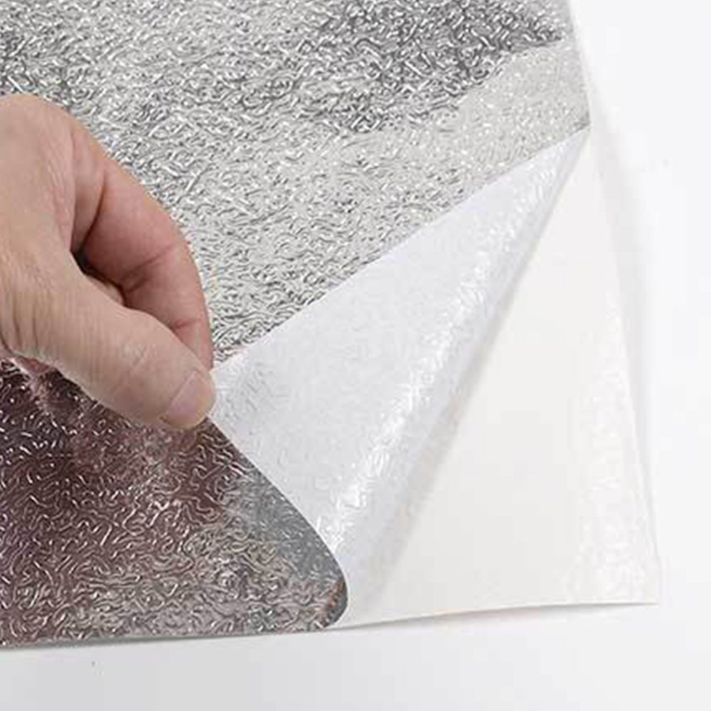 5m Self Adhesive PVC Aluminum Foil Kitchen Oil and Water Resistant Liner-Style 1
