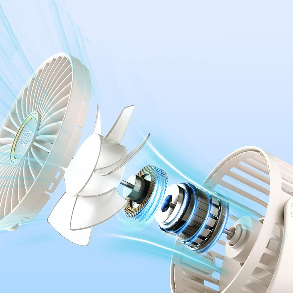Portable Octopus Stroller Fan with Digital Display and 3 Speed Settings