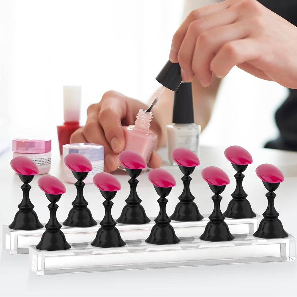 2 Sets Acrylic Magnetic Fake Nails Display Stand for Nails Painting Practices