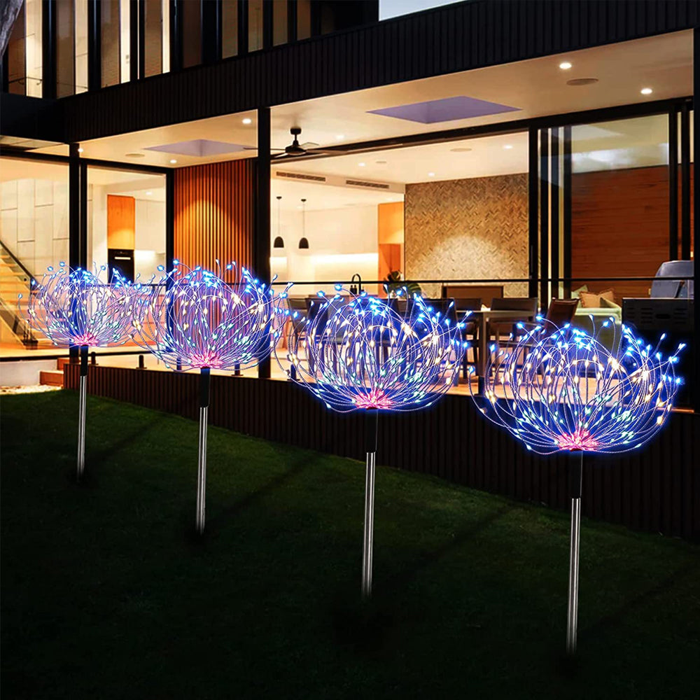 5Pcs Solar Firework Lights Water-resistant Outdoor Stake Lights