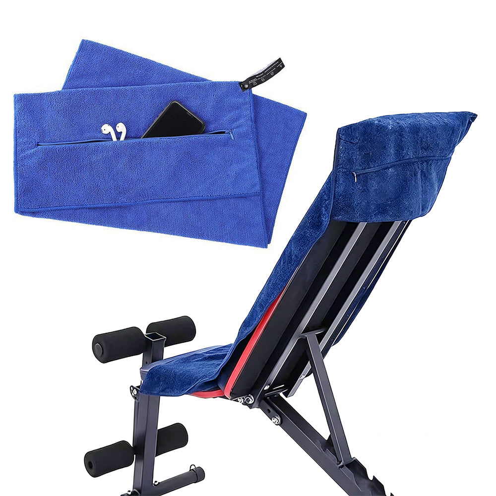 120x50cm Quick Dry Microfibre Gym Towel with Pocket and Silicone Base