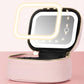 PU Leather Makeup Case Lighted Mirror LED Travel Cosmetic Organizer