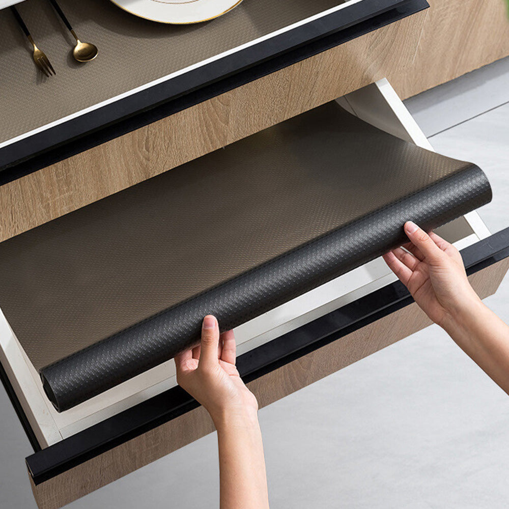 Thick EVA Drawer Liner 30x300cm with Slip Resistant Dots and Heat Resistance-Black