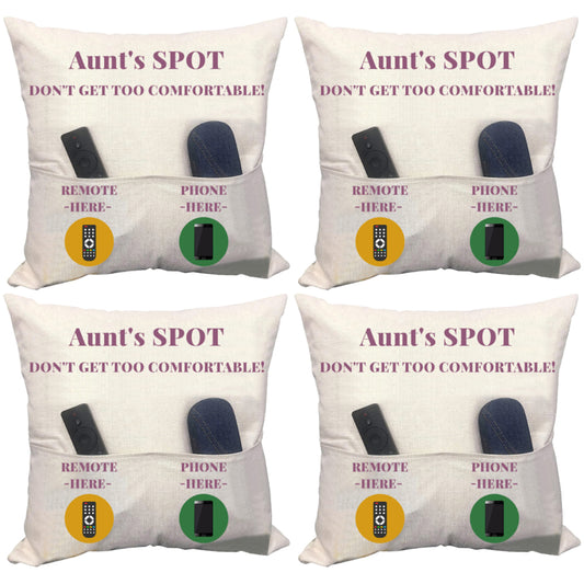 4Pcs Pillowcase with 2-Pocket for Sofa Home Decoration