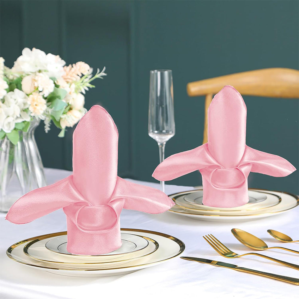 10 Pack Polyester Satin Dinner Napkins for Weddings Hotels Dining