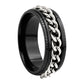 Fidget Rings Anxiety Spinner Rings Stainless Steel Chain Rings-Silver