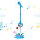 Adjustable Karaoke Microphone Toy with Stand and Flashing Lights for Youngsters