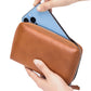 Travel Wallet Genuine Leather Card Holder Wallet with Zipper