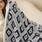 100cmx150cm Winter Jacquard Thickened Multi-Functional Blanket with Hood and Gloves