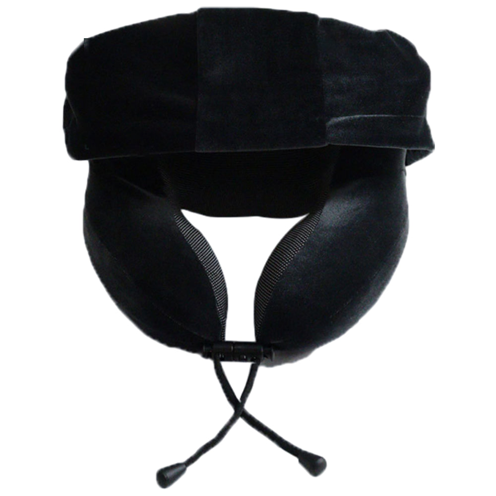 Travel U-Shape Memory Foam Neck Pillow with Noise Reduction Earmuffs Blackout Hat