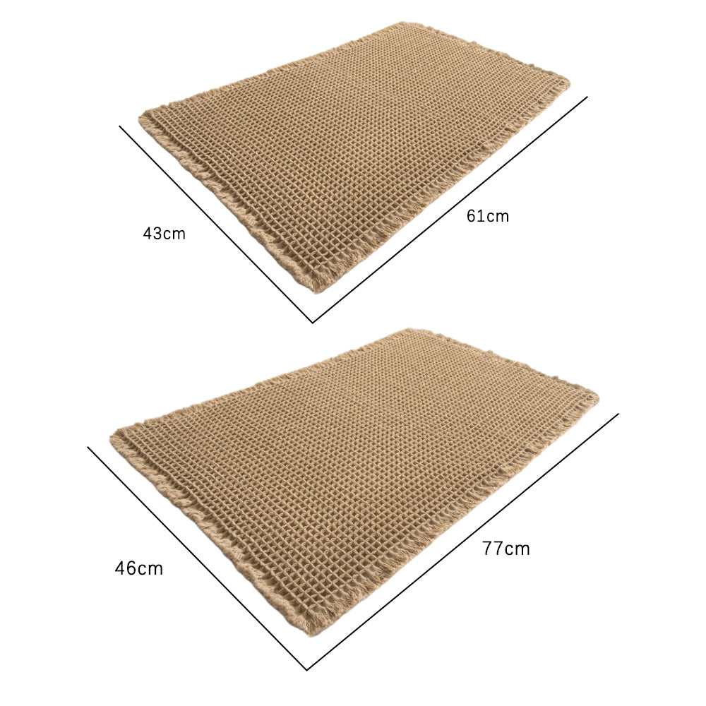 Waffle Bath Mat Cushioned Non Slip Bathroom Rug for Floor Standing Mat