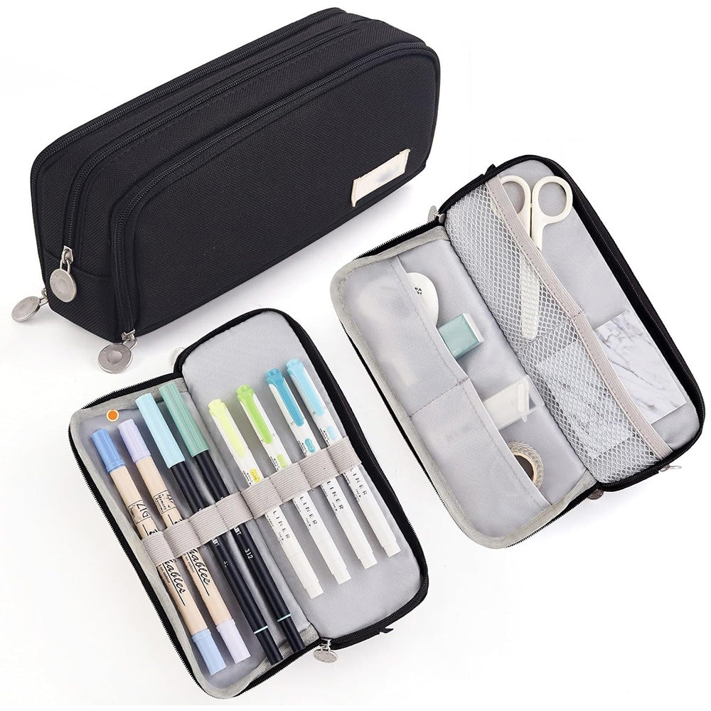 Large Pencil Case with Multiple Compartments Stationery Organizer for Students