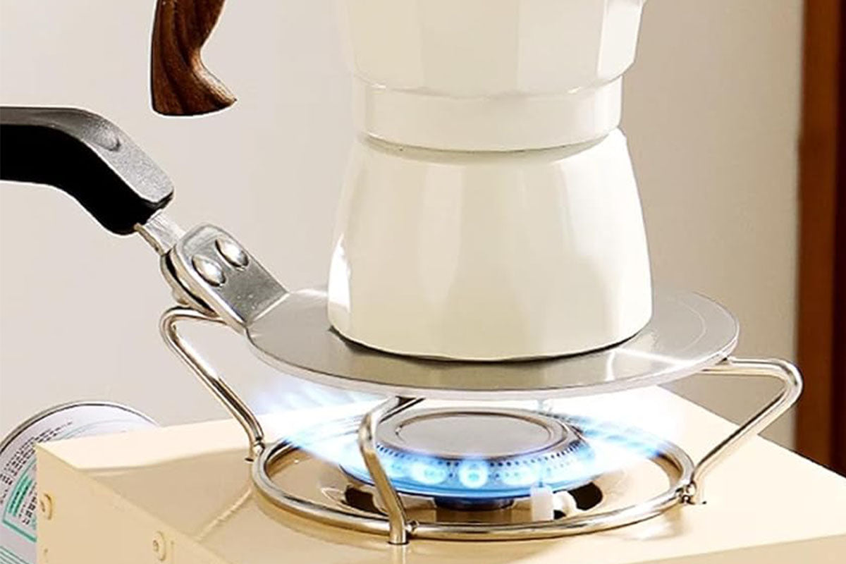 150ML Stovetop Espresso Coffee Moka Pot with 13cm Induction Adapter Plate for Moka Pot