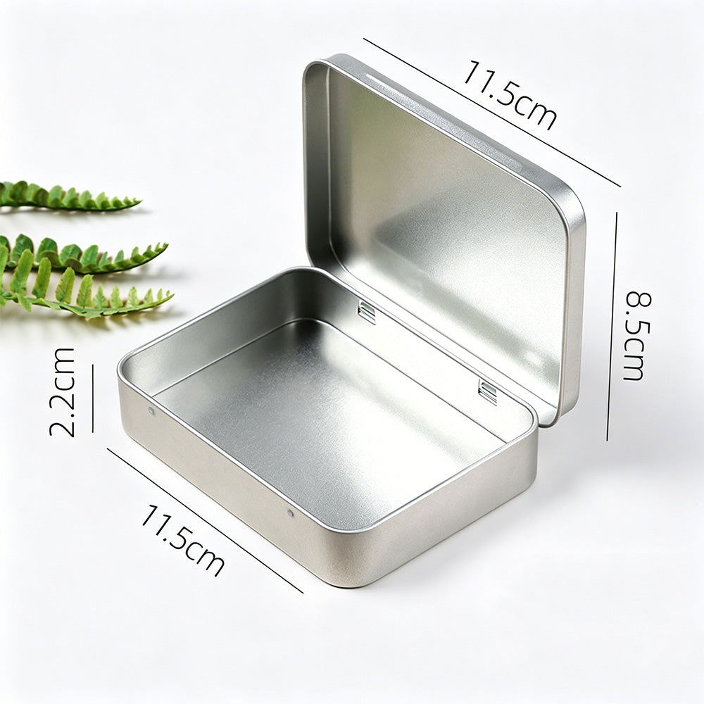 6 PCS Rectangular Small Tin Box with Hinged Lid Portable Storage Box for Candies Tea