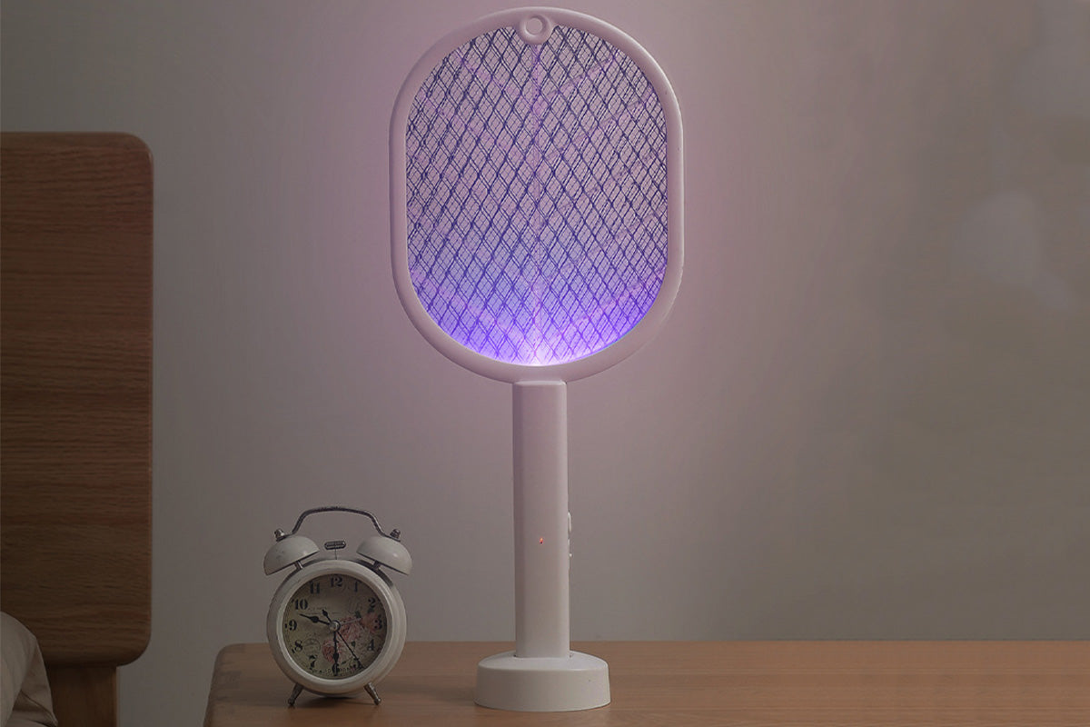 2 In 1 Electric USB Rechargeable Fly Swatter Mosquito Killer Racket