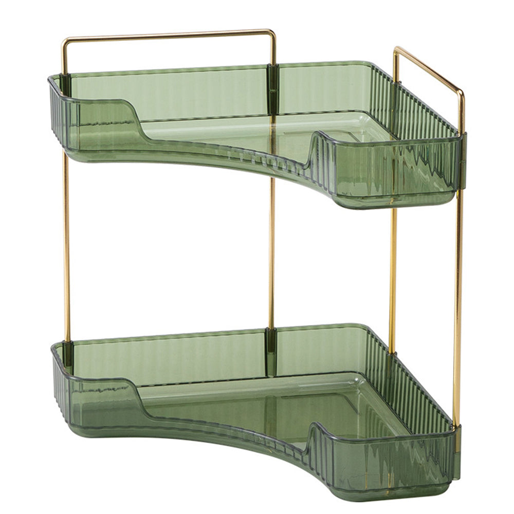 2 Tier Corner Bathroom Counter Makeup Storage Rack