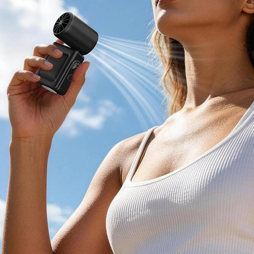Clip On Handheld Turbo Fan with LED Display 4 Speeds and 180 Degree Tilt