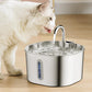 Automatic Pet Water Fountain USB 2.2L Stainless Steel for Cats and Small Animals