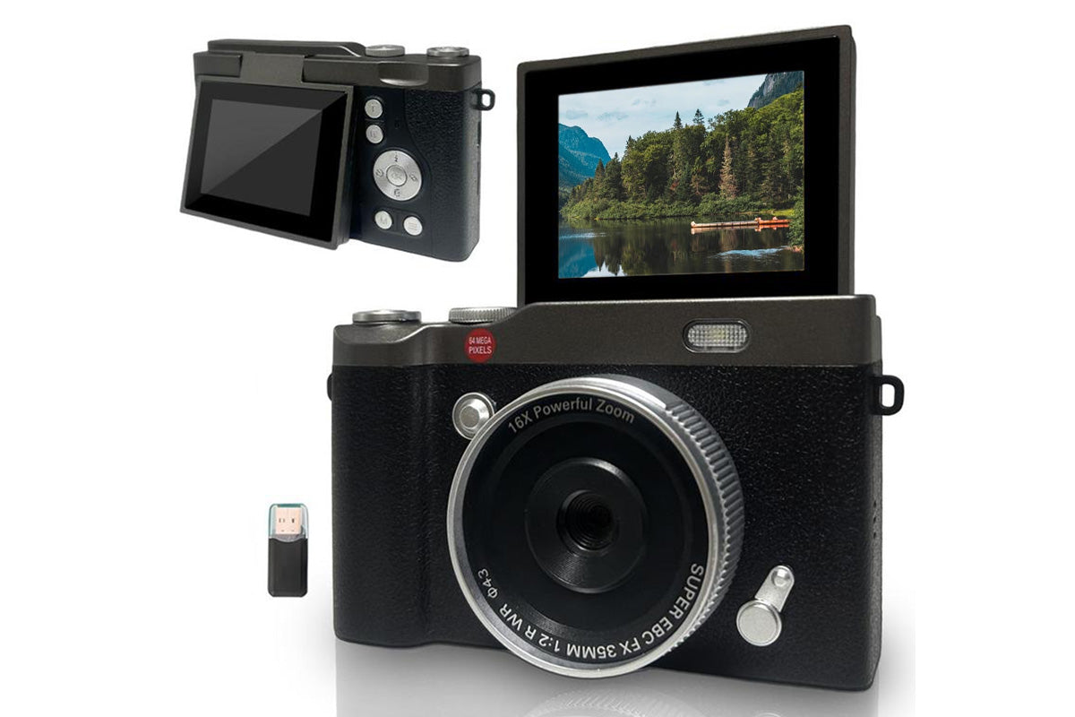 4K Digital Camera for Photography and Vlogging 64MP Compact Autofocus
