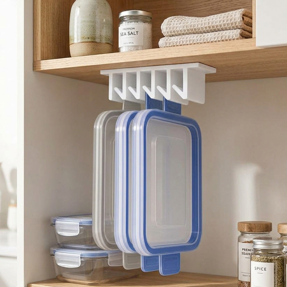 2 Pcs Under Shelf Lid Organizer Slide In for Kitchen Cabinet Storage-Style 1
