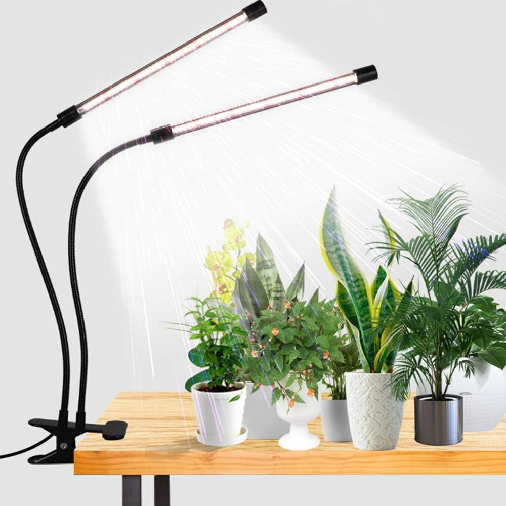 2Pcs 2 Head Indoor Clip LED Grow Light Growing Veg Flower 8W Plant Lamp