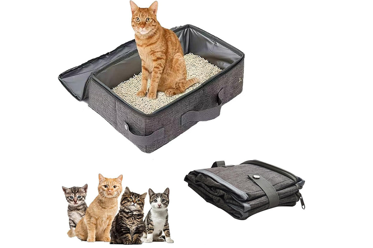Foldable Portable Travel Litter Box for Cats Waterproof Lightweight & Easy to Clean