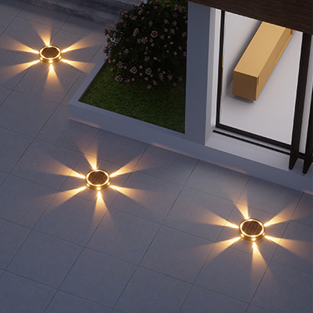 4Pcs Solar Ground Lights Bright In-Ground Outdoor Landscape Lighting Pathway Lawn Patio Yard Deck
