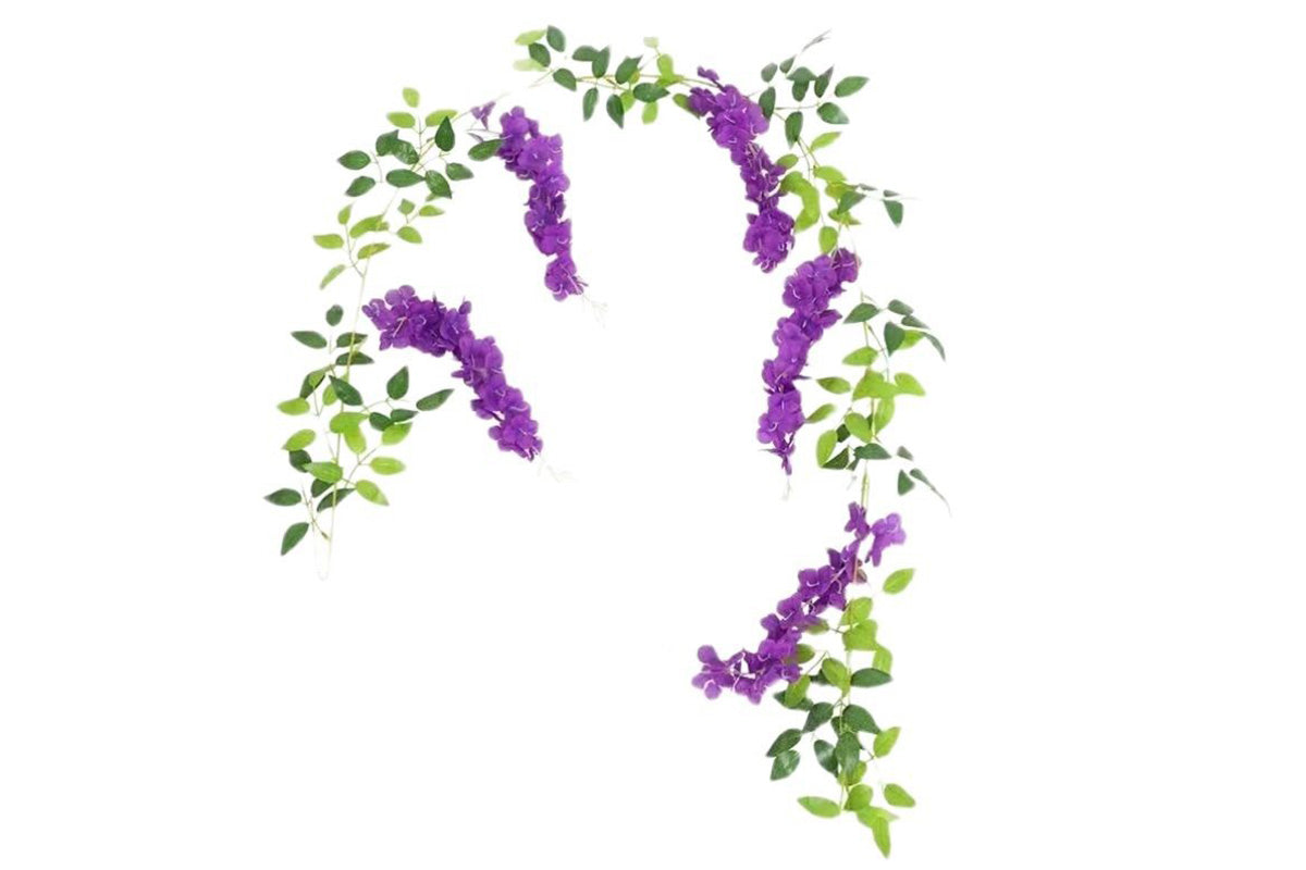 4Pcs Artificial Silk Wisteria Vine Hanging Garland 1.8 m for Home and Garden Decoration