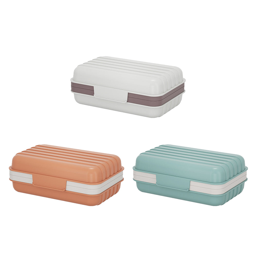 2Pcs 2-Layer Soap Box Container with Lid Travel Soap Holder