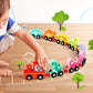 Wooden Number Train Toy Set Early Educational Toys-Dinosaur