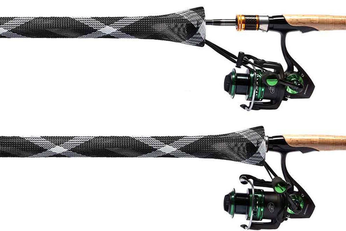 2Pcs Fishing Rod Socks with Elastic Strap Fishing Rod Sleeve for Baitcasting