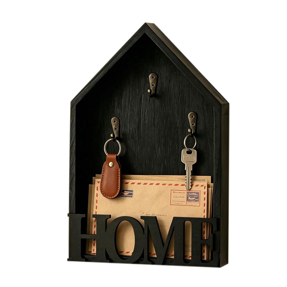 Vintage Key Holder Wall Mount with 3 Metal Hooks Key Rack for Entryway Living Room