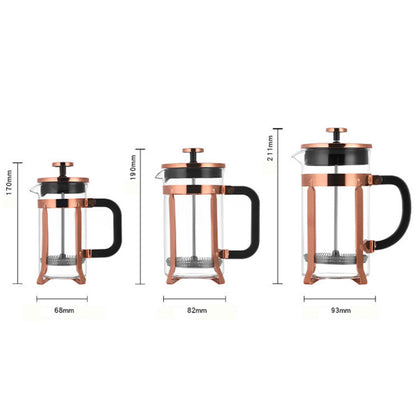 French Press Coffee Maker Borosilicate Glass Stainless Steel Brewer Cold Brew Cafetera