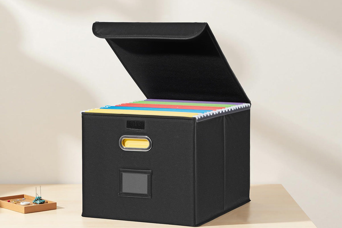File Organizer Box With Lid Collapsible File Folder Organizer For Office Document