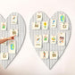 75x74cm Heart Shaped Felt Photo Message Display Board with Adhesive Dots