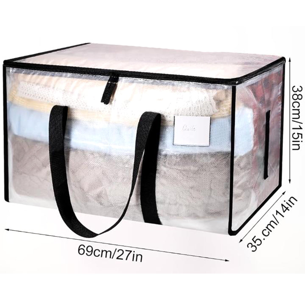4Pcs 69x35x38CM Oversized Moving Bag with Reinforced Handles Transparent Heavy-Duty Storage Tote