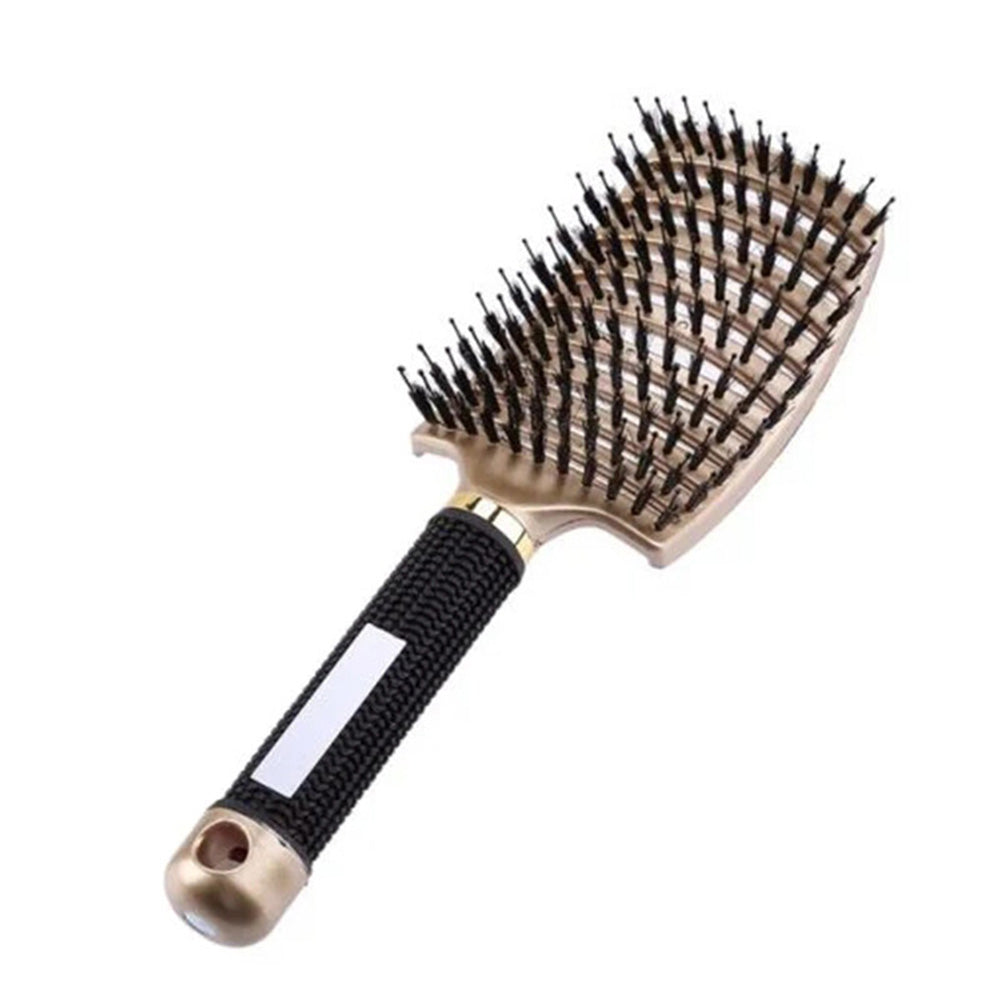 Detangle Nylon Boar Bristle Brush Head Scalp Massage Comb For Fine Hair
